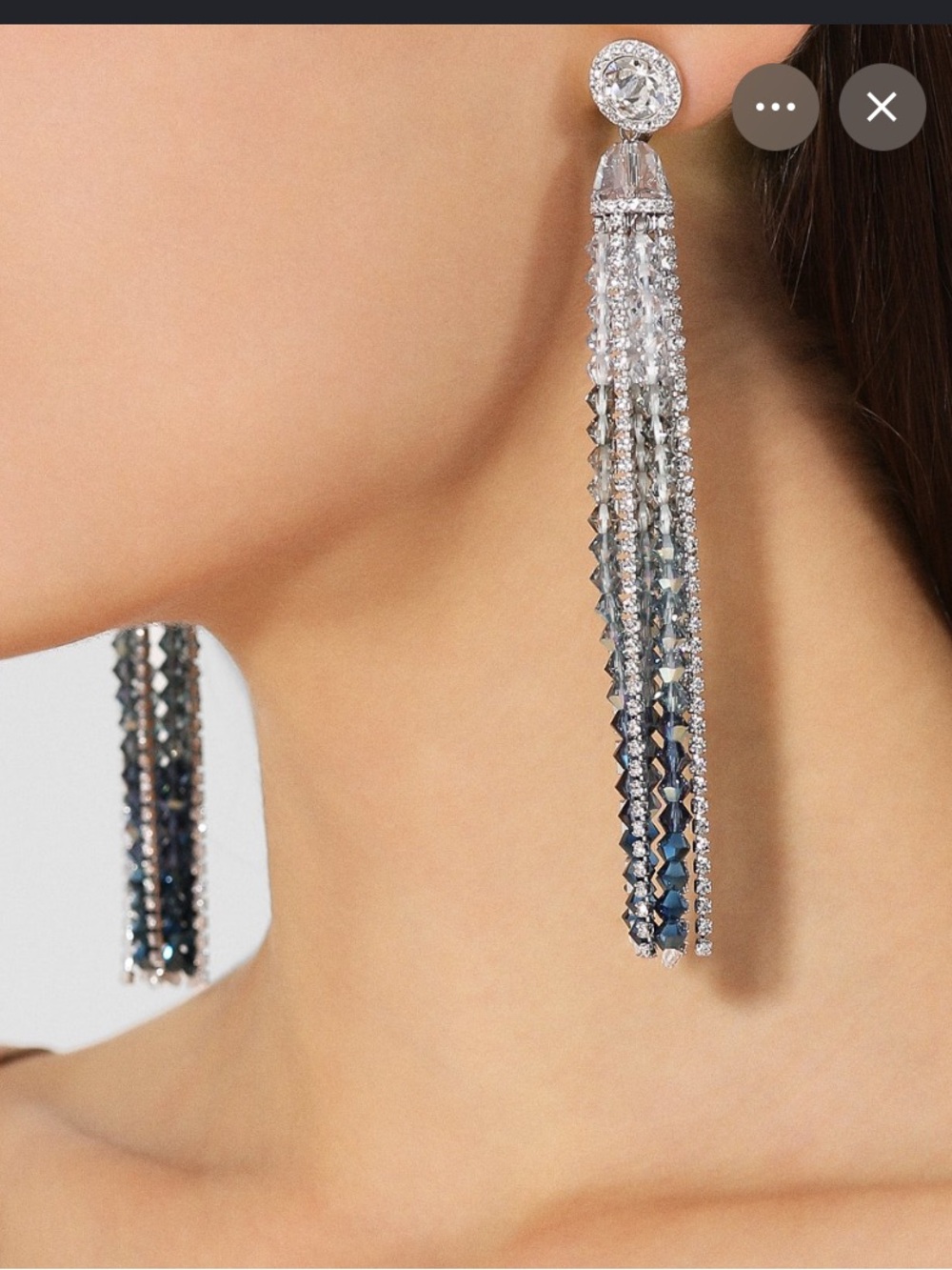 😍NIB Swarovski Ocean View Blue Ombre Clip on Earrings